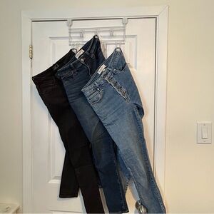 Abercrombie & Fitch Women’s Skinny Jeans Bundle - Black, Dark Blue & Light Blue